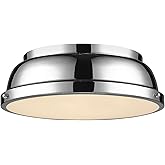 Golden Lighting Yep Duncan 2-Light Flush Mount in Chrome