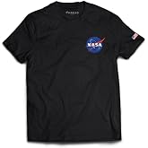 NASA Short Sleeve Shirt Distressed Logo Tshirt Graphic Tee Vintage Space Exploration