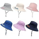 Custom Baby Sun Hat, Personalized Embroidered Baby Bucket Hat with Name, Wide Brim Toddler Beach Hat UPF50+ for Boys Girls
