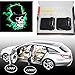 3D Gentleman Skull Auto Sport Car Door Lamp, No Drilling Wireless Magnetic Car Door Step LED Welcome Logo Shadow Ghost Light Laser Projector Lamp- 2 Pcs