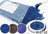Hard Bean Wax, 35.27 OZ/ 1000g Huge Bag, Rapid Melt Hair Removal Wax, Stripless Body and Face Waxing, Chamomile, Lavender, Chocolate Scent by HAPPY BEANS