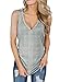 Ofenbuy Womens Tank Tops Summer Deep V Neck Sleeveless Loose Gym Workout Shirts