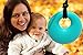 Baby Teething Necklace - Best Teether Necklace for Nursing Moms. Organic, BPA free, Silicone, Natural Teether Ring Donut Pendant for mom to wear. Turquoise. 100% Satisfaction Guaranteed