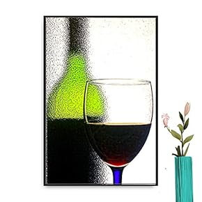 Framed Red Wine Home Artwork for Living Room Bedroom