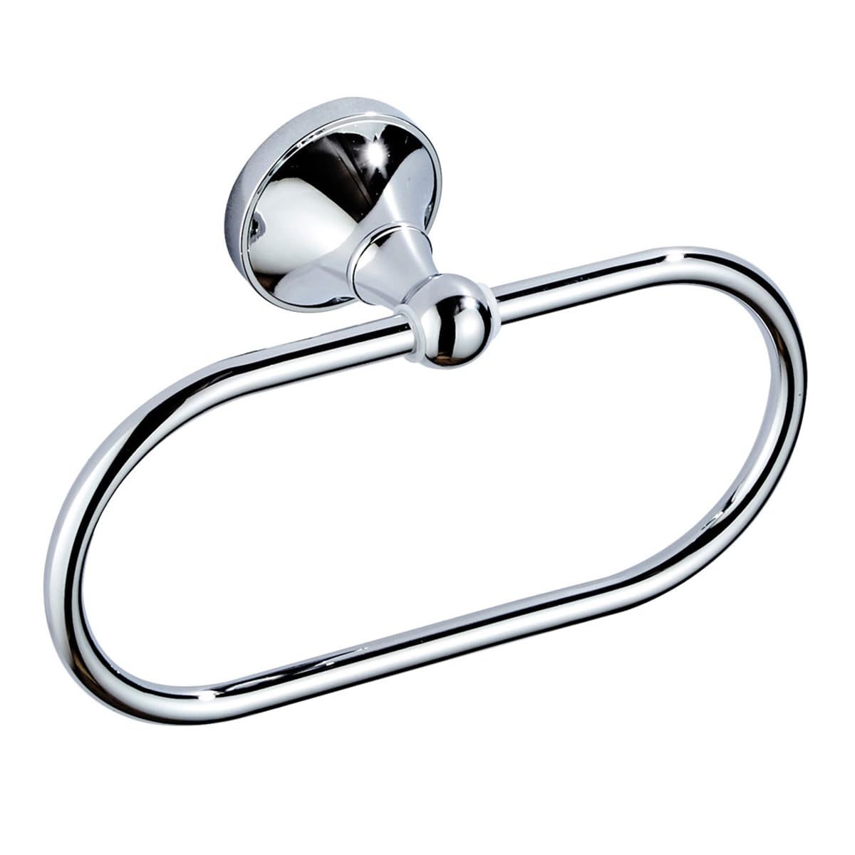 LIOOBO Oval Chrome Wall-Mounted Towel Ring - Minimalist Hand Towel Holder - Wide Bathroom Towel Bar - Modern Towel Shelf - Rust-Resistant - Easy Installation - Decorative - Space-Saving