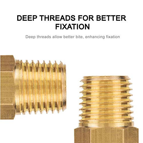 Brass 1/4" Barb X 1/4" NPT Male End Air Hose Pipe Fitting Threaded Connector Adapter, Pack of 12 - Thumbnail 3