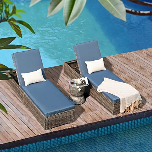 Patiorama Outdoor Patio Chaise Lounge Chair, Elegant Reclining