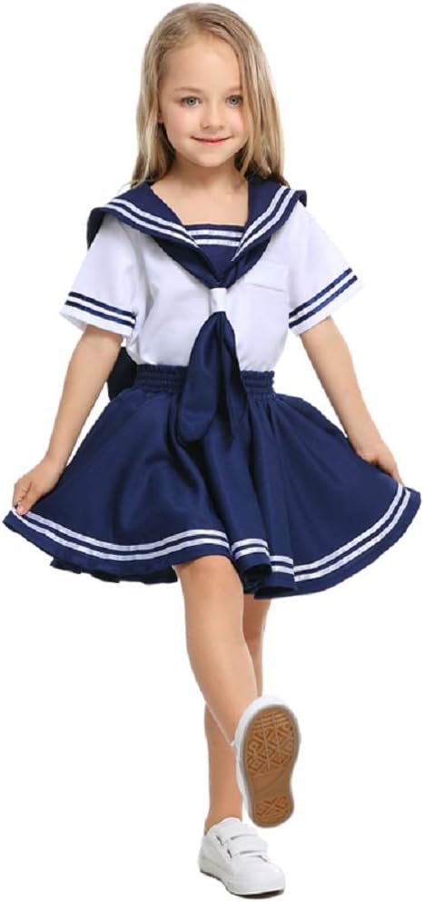 LOLANTA Kids Sailor Suit, Japanese School Girl Uniform, Halloween Carnival Anime Cosplay Costume (8-9 years, girl) - Image 3