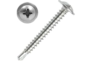 KUPROWIN #8 x 1-1/4" Sheet Metal Screws，410 Stainless Steel Modified Truss Head Fast Self Tapping Screws, Phillips Drive Self Drilling Screws for Metal Plastic & Wood (130 Pack)