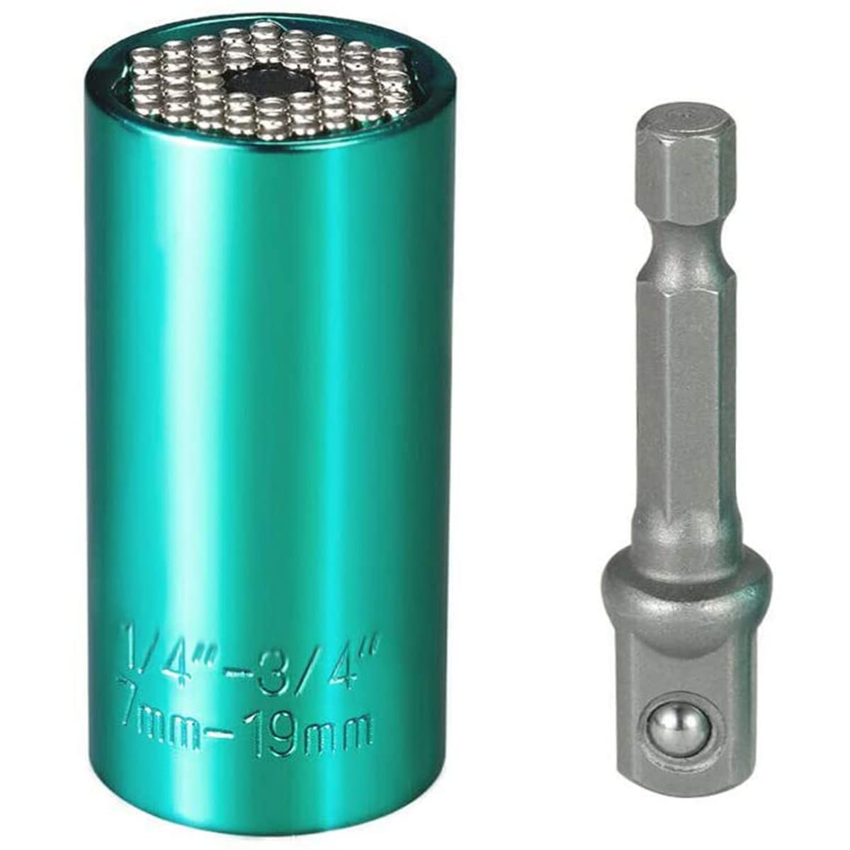 Universal Socket Wrench 7-19mm Multi-Function Hand Tools Wrench Drill Adapter Repair Tool Kit Gadgets Gifts for FatherMen,DIY Handyman,Guys Green