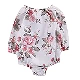 Newborn Infant Baby Girls Clothes Floral Retractable Elastic Bodysuit Romper