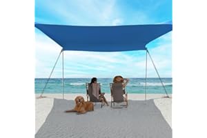 EasierHike Beach Shade Tent, Beach Umbrella Portable Easy Pop Up Beach Canopy, UPF50+ Sun Protection Shelter, Windproof & Water Resistant, Beach Umbrellas for Sand Windproof Cords, Perfect for Family
