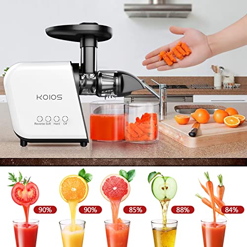 KOIOS Juicer, Slow Masticating Juicer Extractor with Reverse Function