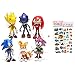 6 Pcs Sonic the Hedgehog Action Figures, Cake Toppers, 2.4