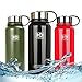 Hiwill Stainless Steel Vacuum Insulated Water Bottle, 24Hrs Cold,12Hrs Hot, 21OZ-50OZ Double Wall Thermos Flask, Travel Sports Leak Proof Drinking Bottle with Metal Strainer, BPA Free (Black, 21oz)