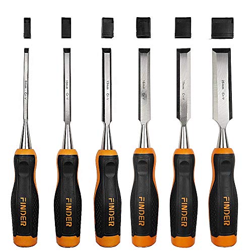FINDER Wood Chisel Set with Hammer End for Woodworking, Carving,6-Piece - Thumbnail 6