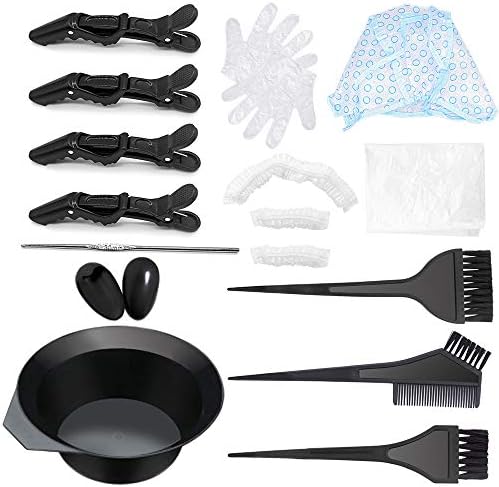 ヘアカラー用セット ヘアカラーリング用品 ヘアダイブラシ コーム ヘアクリップ イヤーキャップ 使い捨て