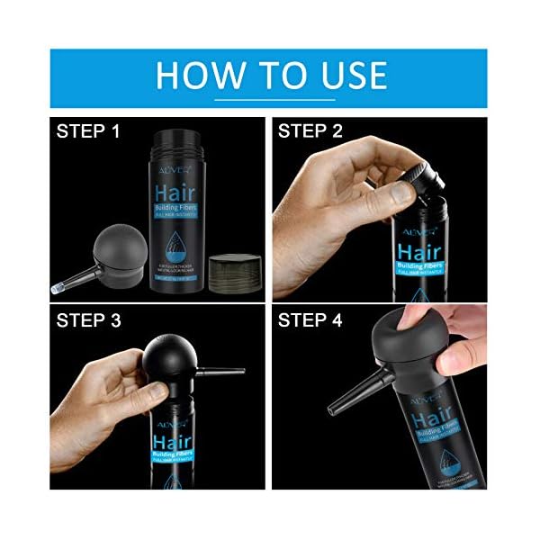 Hair-Building-Fibers-Nature-Keratin-Hair-Building-Fibers-Full-Hair-InstantlyProfessional-Quality-Fiber-Hair-Powder-Spray-for-Men-and-Women-Black Hair Building Fibers, Nature Keratin Hair Fibers Black, Full Hair Instantly, Professional Quality Fiber Hair Powder…