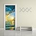 Fymural Door Wall Mural Wallpaper Stickers--Ocean Wave Vinyl Removable 3D Decals 30.3x78.7