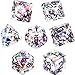 EBOOT Polyhedral 7-Die Dice Set for Dungeons and Dragons with Black Pouch (Transparent Multicolor)
