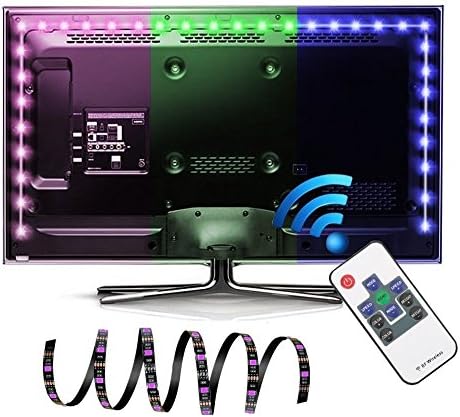 LED TV Backlight, EASTSHINE Bias Lighting Multi Color RGB Lights 118In 9.8Ft 60 Leds/M USB Powered Strip with RF Remote For HDTV Home Theater LCD Desktop PC