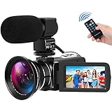 Digital Camcorders Full HD 1080P 30FPS 24MP Video Camera 16X Digital Zoom IR Night Vision Digital Camcorder with External Microphone and Wide Angle Lens
