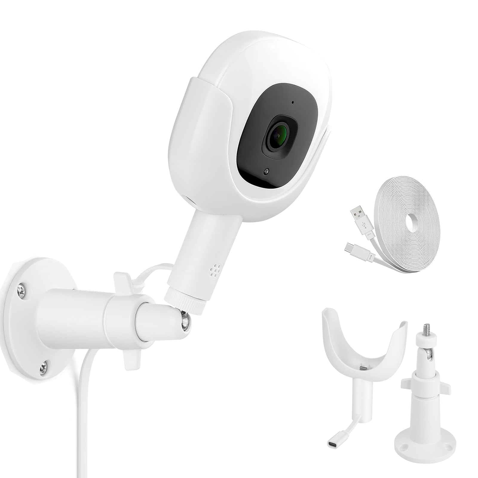 Photo 1 of Didalo Wall Mount for Nanit Pro Baby Monitor, Adjustable Baby Monitor Charger Mount with Type-C Charging Port and 10FT Power Cable, Prevent Nanit Pro Cam from Falling Off (Camera not Included)