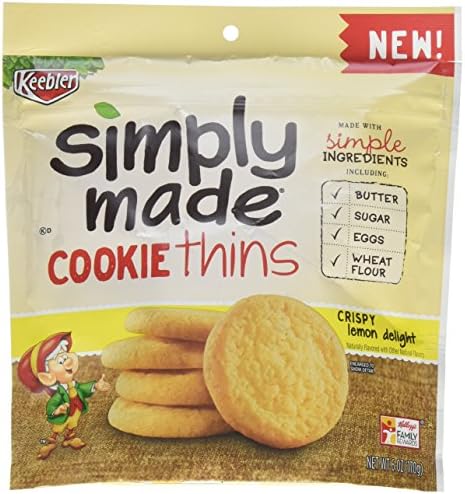 Keebler Simply Made Cookie Thins, Lemon, 6 Ounce