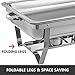 Mophorn Full Size Rectangular Chafers for Catering Buffet Warmer Set with Folding Frame, 8 Quart, Stainless Steel