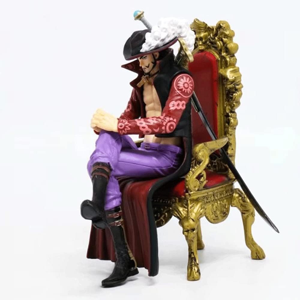 Zpzzy One Piece Dracule Mihawk Statue of A Figure Sitting On A Throne Anime Character Model Action Figure PVC Figure Statue Anime Figure Model Gifts/Collectibles That Anime Fans Like