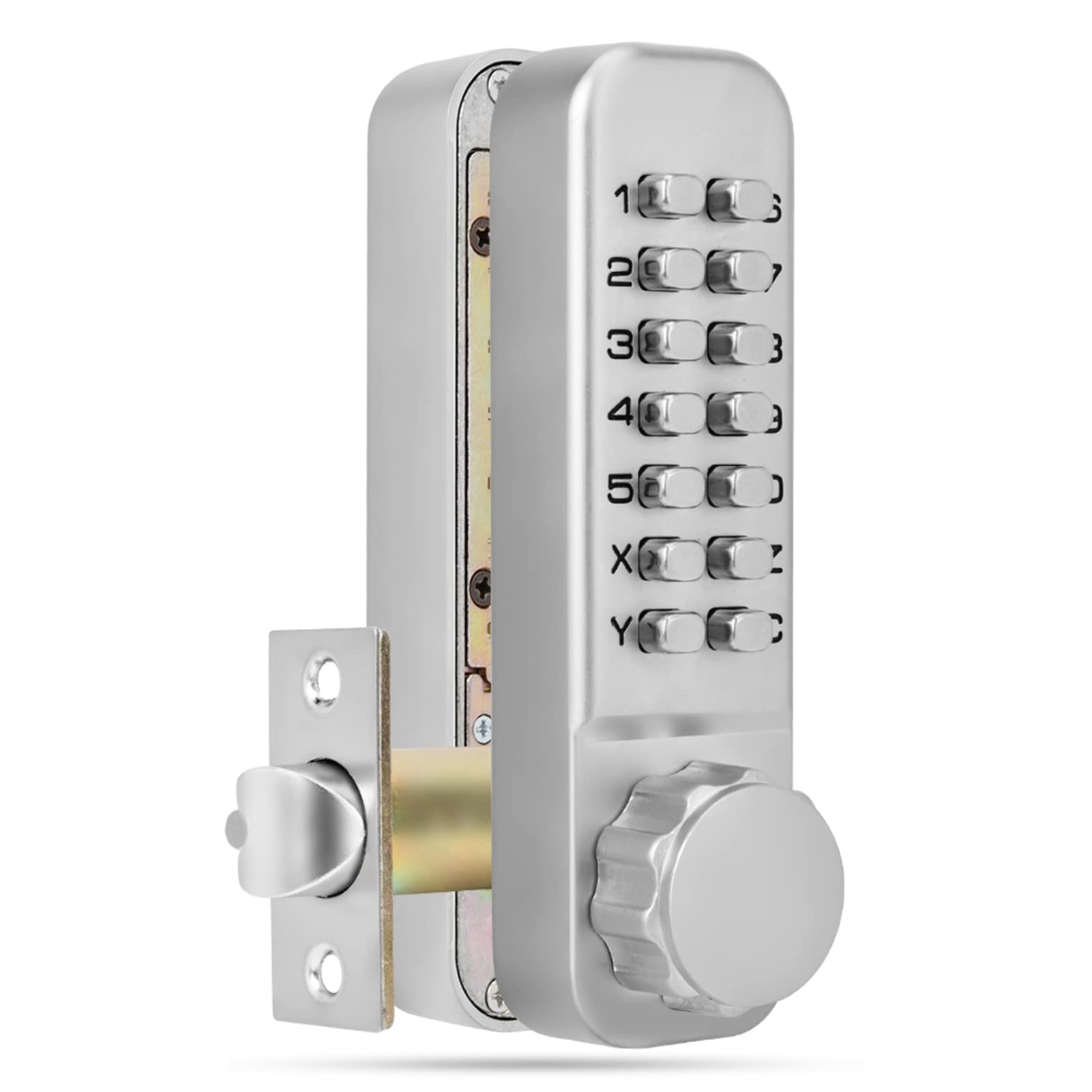 Mechanical Keyless Combination Lock, Digits Mini Code Lock Door Password Security Latch with Double Sided Lock,for Gates Fences