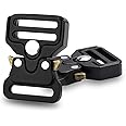 3/4 Inch Tactical Buckle Tactical Duty Buckle Replacement, 2Pack Paracord Bracelet Buckles Metal Buckle Clip for Dog Collar, Tactical Vest, Backpack Strap Clip Buckle Hardware Accessories,Black