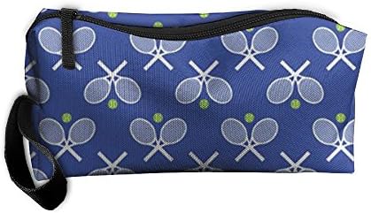 Cosmetic Bags Brush Pouch Makeup Bag Blue Tennis Racquets Zipper Wallet Hangbag Carry Case Pen Organizer Wristlet Holder