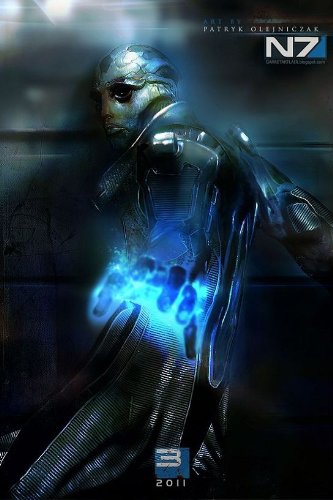 Mass Effect ME 1 2 3 John Shepard Nice Silk Fabric Cloth Wall Poster Print (36x24inch)