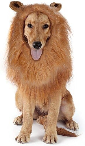 Jomohoon Pet Costume Lion Mane Wig for Large or Medium Dogs Halloween Clothe Fancy Dress up