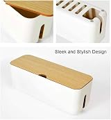 Sourcemall White Cable Management Box for Power Strip Cord Organizer Desk view 5