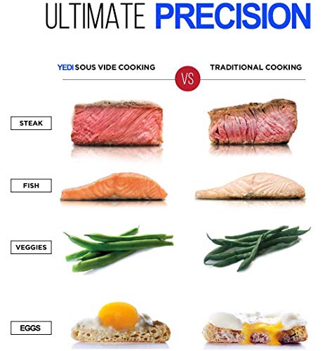 Yedi Total Package Sous Vide Cooker, Max Deluxe Accessory Kit, Recipes, 1000 Watts, Stainless Steel - Thumbnail 4