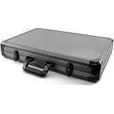 Versa Games 1000pc Deluxe Poker Chip Case in Gray Color - Reinforced, Strong, Sturdy Design