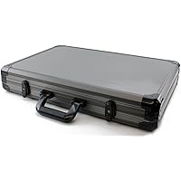 Versa Games 1000pc Deluxe Poker Chip Case in Gray Color - Reinforced, Strong, Sturdy Design
