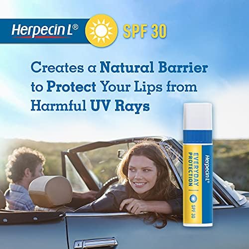 Herpecin L Lip Balm Stick with SPF30 and Lysine; Protects & Treats Cold Sores & Fever Blisters, Chapped Lips, 0.1oz - 2 Pack
