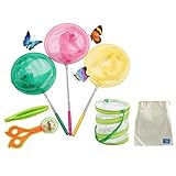 COOLIZ Telescopic Butterfly Nets Kit 3 Pack Bug Insect Catching Nets Extendable 34
