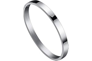 Jude Jewelers Stainless Steel Classical Simple Plain Blank Open Clasp Bangle Bracelet