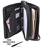 Padfolio 3-Ring Binders, Folder File Divider Organizer Planner w/Smart Handle, Briefcase Luggage Portfolio