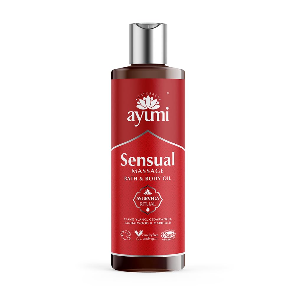 Ayumi Sensual Massage Body Oil, 250ml | Date Night Massage Oil for Couples | Sex Oil Lube with LavenderOil | Erotic MassageOils with Vitamin E Oil & SesameOil | Muscle Pain Relief BodyOil for Women