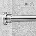 KONKY Shower Curtain Rod - Extendable 50”-86” Brushed Stainless Steel Shower Curtain Rod Tension Chrome Holder No Drill Use Bathroom Kitchen Home