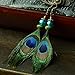 Cyqun(TM) Retro Luxury Peacock Feather Earrings
