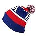 USA American Flag Emroidered Pom Pom Beanie Hat - Navy Red