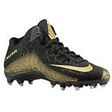 Mens Nike Alpha Pro 2 Football Cleat (9.5 M US, BLACK/METALLIC GOLD/METALLIC Gold Sequoia)