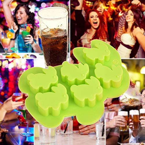 Ice Cube Tray, Fheaven Summer Rabbit Shape Cake Baking Mold Candy Making Gelatin Setting (Green)