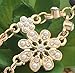 Yoyorule Pearl Tassel Flower Stretch Headband Crystal Hair Chain Gold